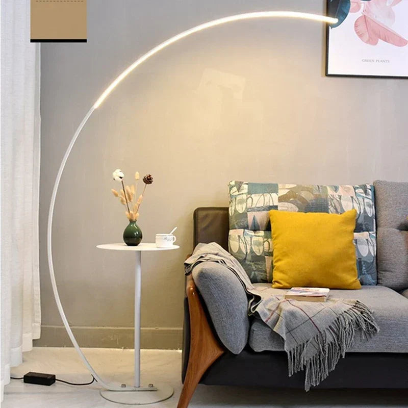 DecorBites™ C-shaped Arc Floor Lamp LED Dimmable Remote Control for Living Room Bedroom