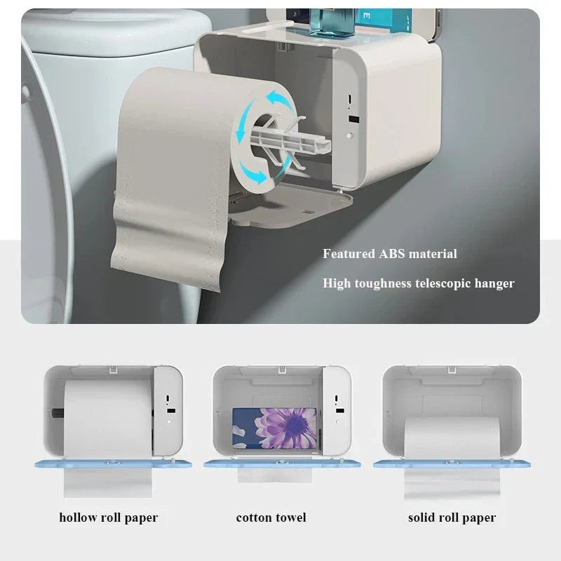 DecorBites™ Induction Toilet Paper Holder Shelf for Bathroom Accessories