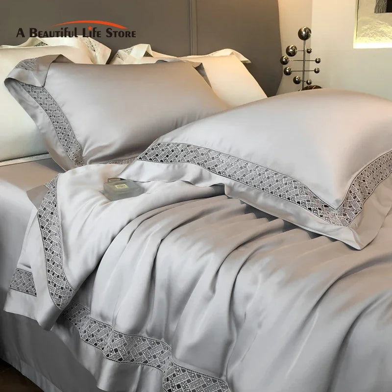 DecorBites™ Eucalyptus Fiber Summer Quilt Bedding Set with Wide Edge & Silky Cool Feel