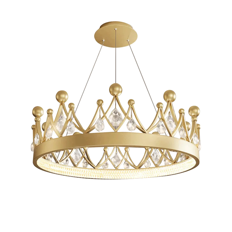 DecorBites™ Crown Crystal Chandelier Pendant Light for Bedroom and Living Room Decor