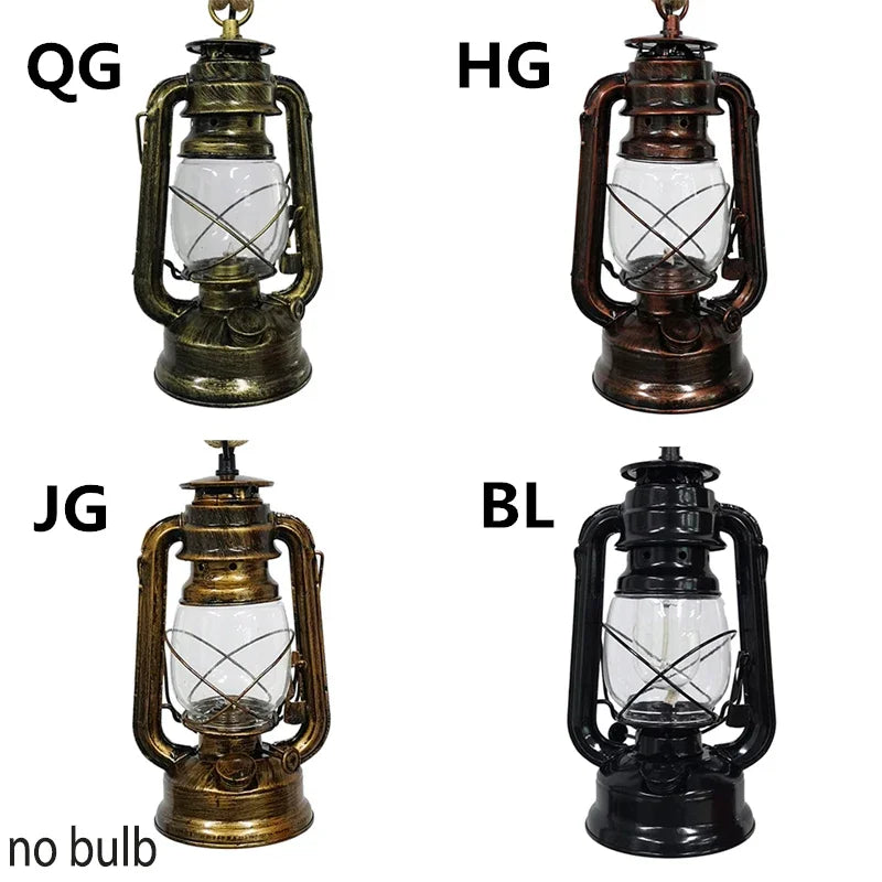 Vintage Hemp Rope Lantern Pendant Light