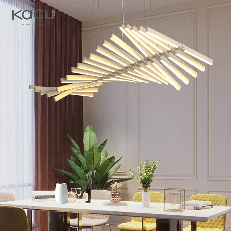 ثريا متدلية ليد بتصميم عظم السمكة DecorBites™ لديكور نورديك عصري