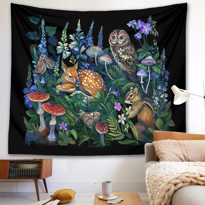 DecorBites™ Enchanted Forest Celestial Mushroom Botanical Wall Hanging
