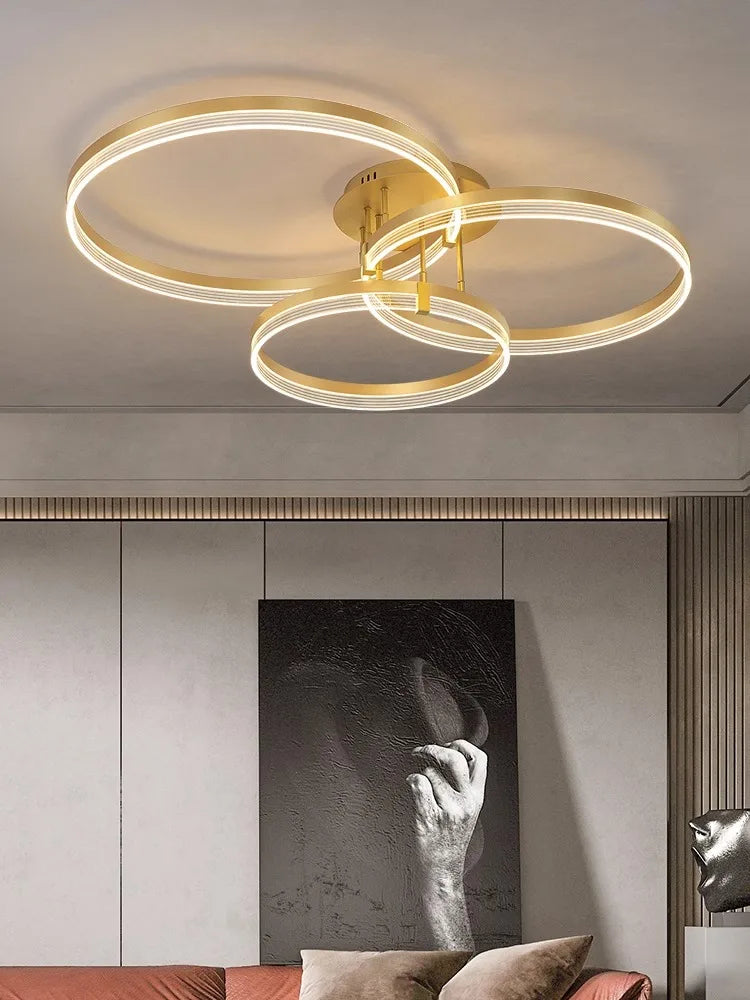 DecorBites™ Acrylic Round Ring Ceiling Light LED Chandelier Modern Minimalism for Living Room and Kitchen