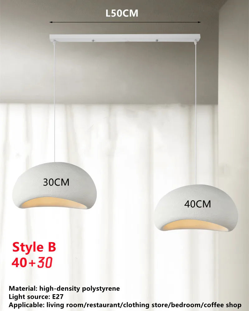 DecorBites™ Handmade Wabi Sabi Chandelier LED Pendant Lamp for Nordic Restaurant Island