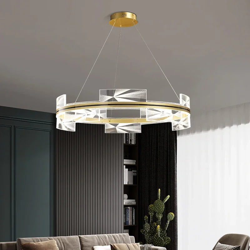 DecorBites™ Gold LED Pendant Lights Living Room Dining Hall Kitchen Bar Decor Lighting