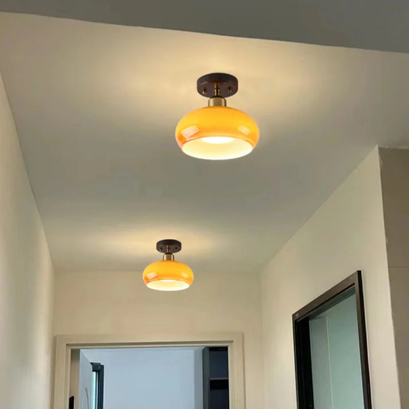 Plafonnier LED DecorBites™ en verre de style japonais, éclairage moderne pour salon