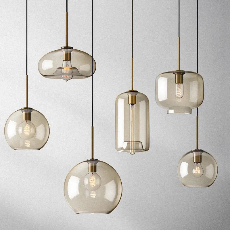 ثريا إضاءة معلقة زجاجية صناعية كلاسيكية DecorBites™ LED للمطاعم والمطابخ