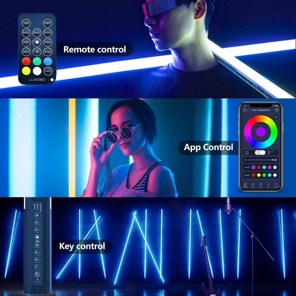 DecorBites™ 120cm RGB Light Stick: APP Controlled LED Atmosphere Lamp for Festivals & Clubs.