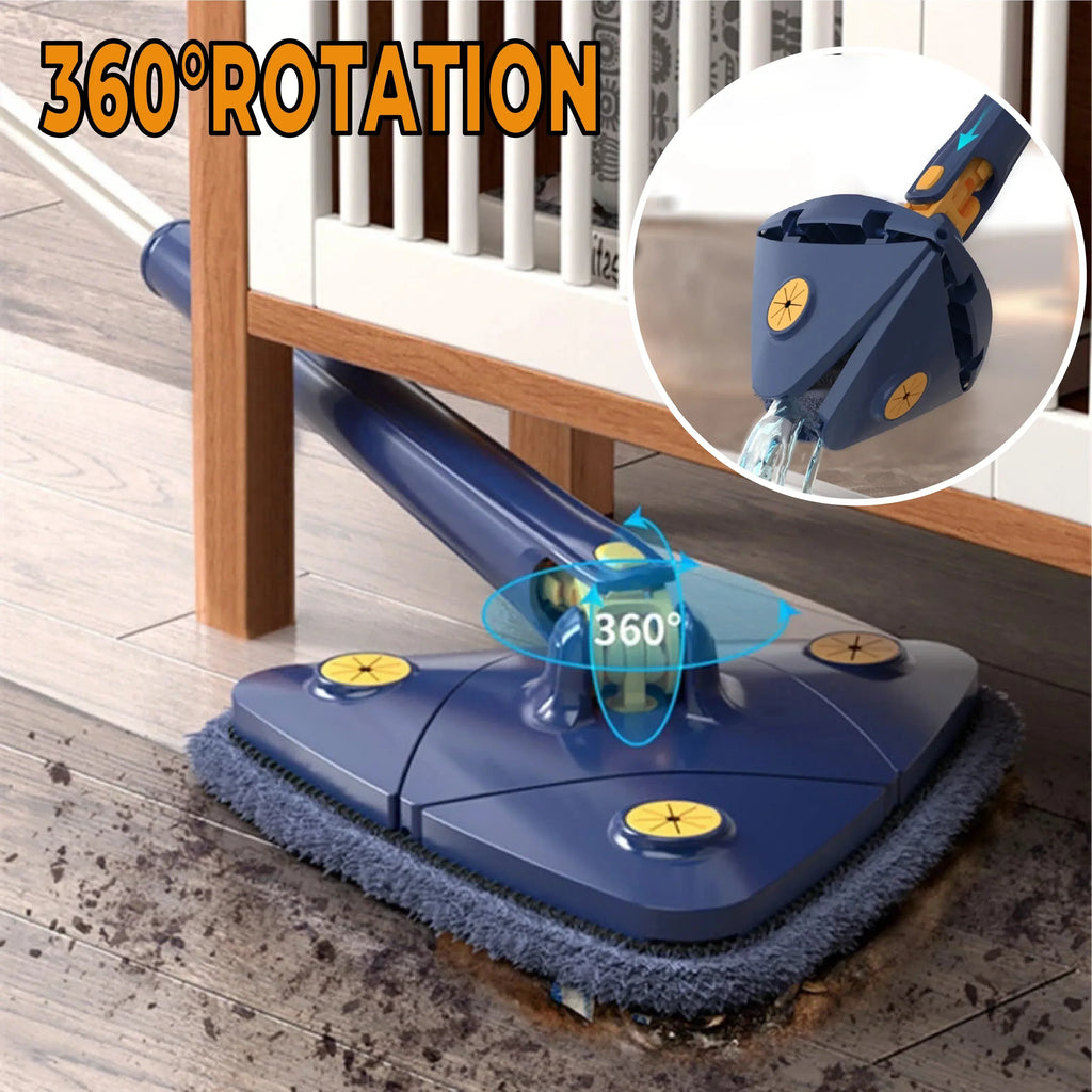 DecorBites™ 360 Rotating Telescopic Triangle Floor Mop & Window Squeegee