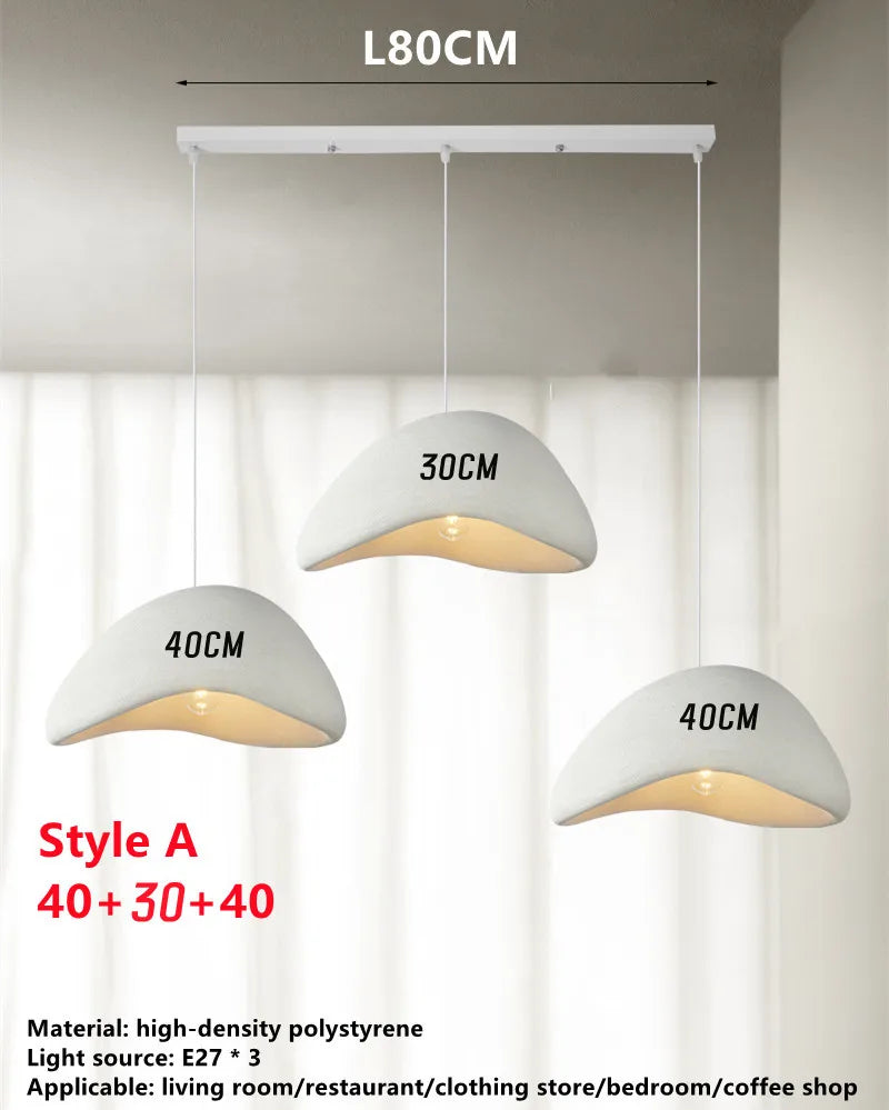 DecorBites™ Handmade Wabi Sabi Chandelier LED Pendant Lamp for Nordic Restaurant Island