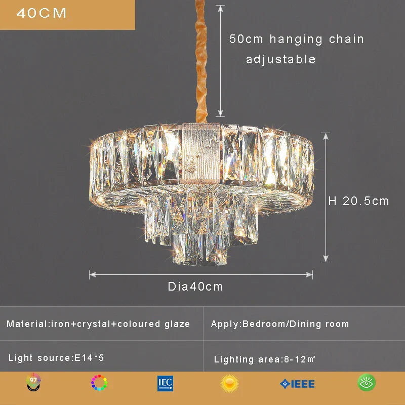 DecorBites™ Crystal Ceiling Chandelier for Home Decoration in Living Room & Bedroom