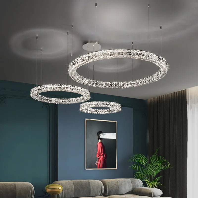 DecorBites™ Crystal LED Chandelier - Modern Luxe Living Room Lighting