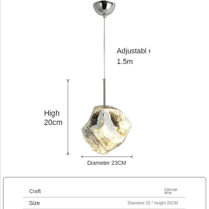 Modern Ice Glass Pendant Light