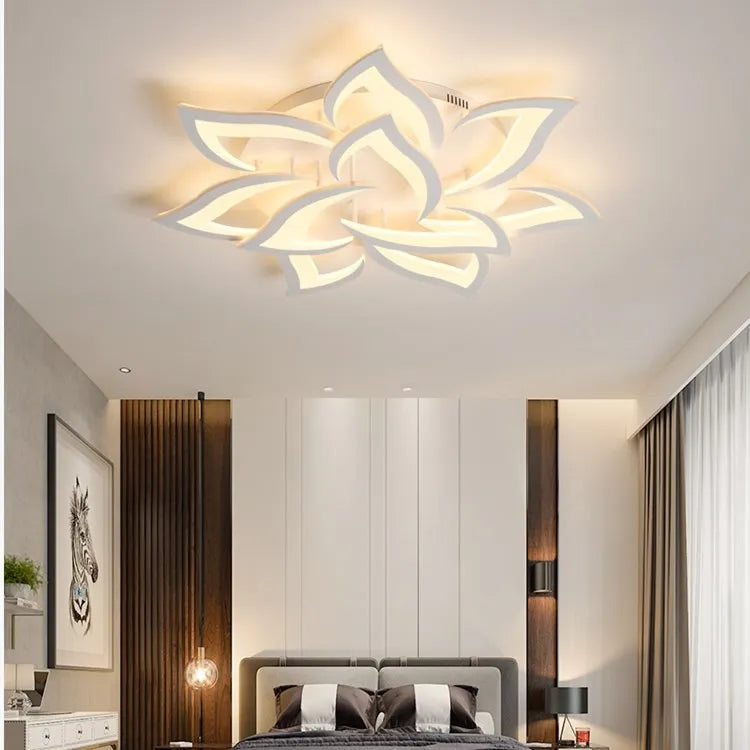 ثريا لوتس من DecorBites™: مصباح سقف LED عصري للمنزل، غرفة المعيشة، وغرفة النوم.