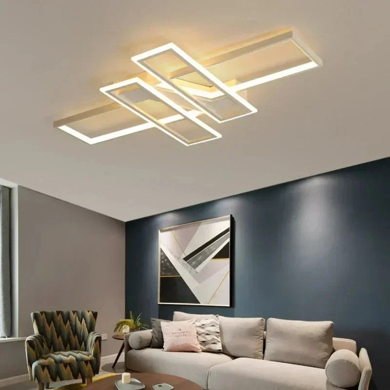 ثريات LED من DecorBites™ مزودة بجهاز تحكم عن بعد - مصباح سقف لامع باللون الأسود للمنزل