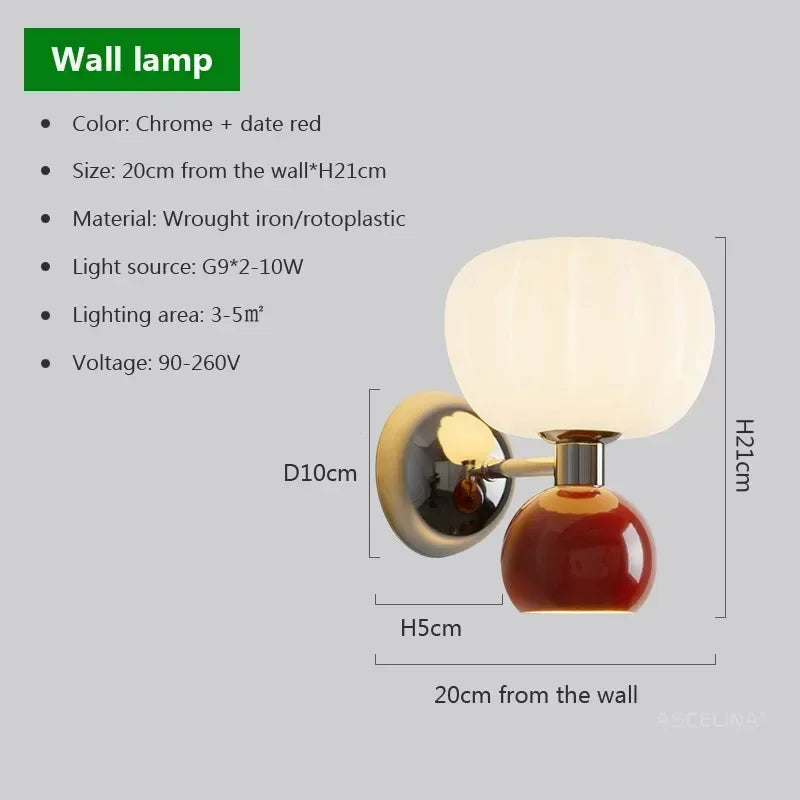 DecorBites™ Cream Breeze Pumpkin LED Wall Lamps, Elegant Lighting for Bedroom Living Room Dining Hallway