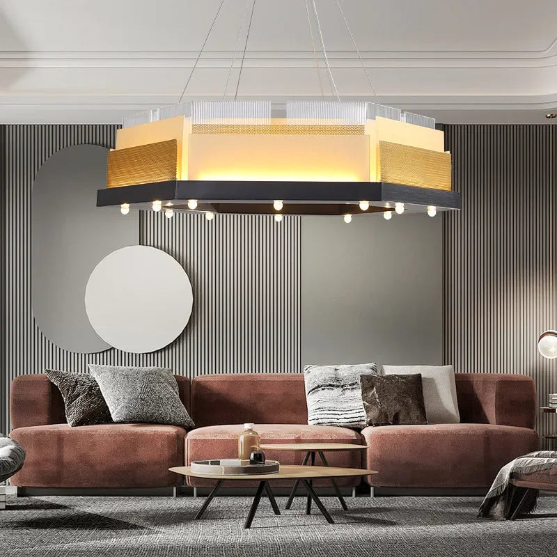ثريا LED من DecorBites™: مصباح فني ما بعد الحداثة لغرفة المعيشة العصرية، البار، والمطعم.