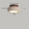 DecorBites™ LED Wood Ceiling Light: Natural Yellow Travertine, Modern Nordic Design
