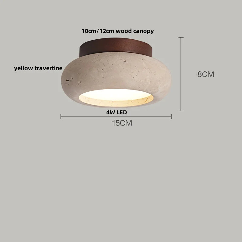 DecorBites™ LED Ceiling Light with Wood Base and White Glass Shade