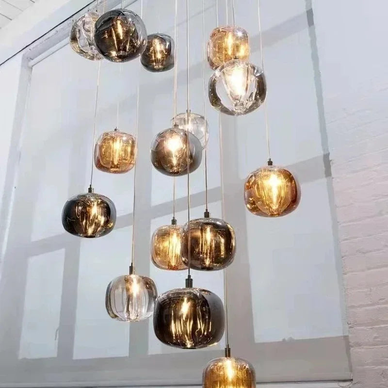 DecorBites™ Crystal LED Chandelier for Living Room Staircase Kitchen Island Light