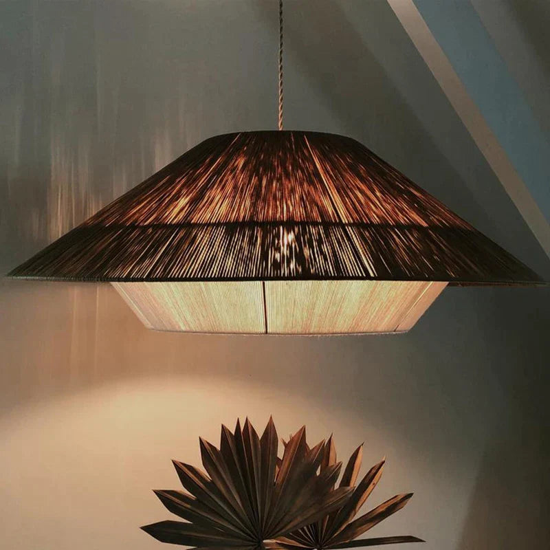 DecorBites™ Handmade Hemp Rope Pendant Lamp for Dining Room Kitchen Cafe