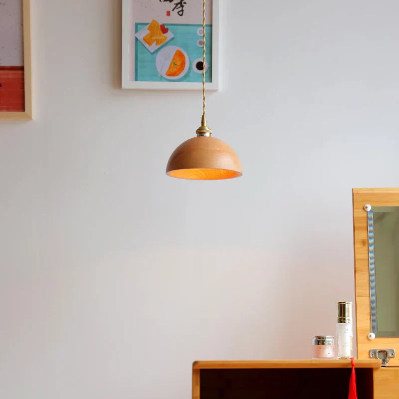 DecorBites™ Ash Wood LED Pendant Lamp Adjustable Hanging Lights Luminaire