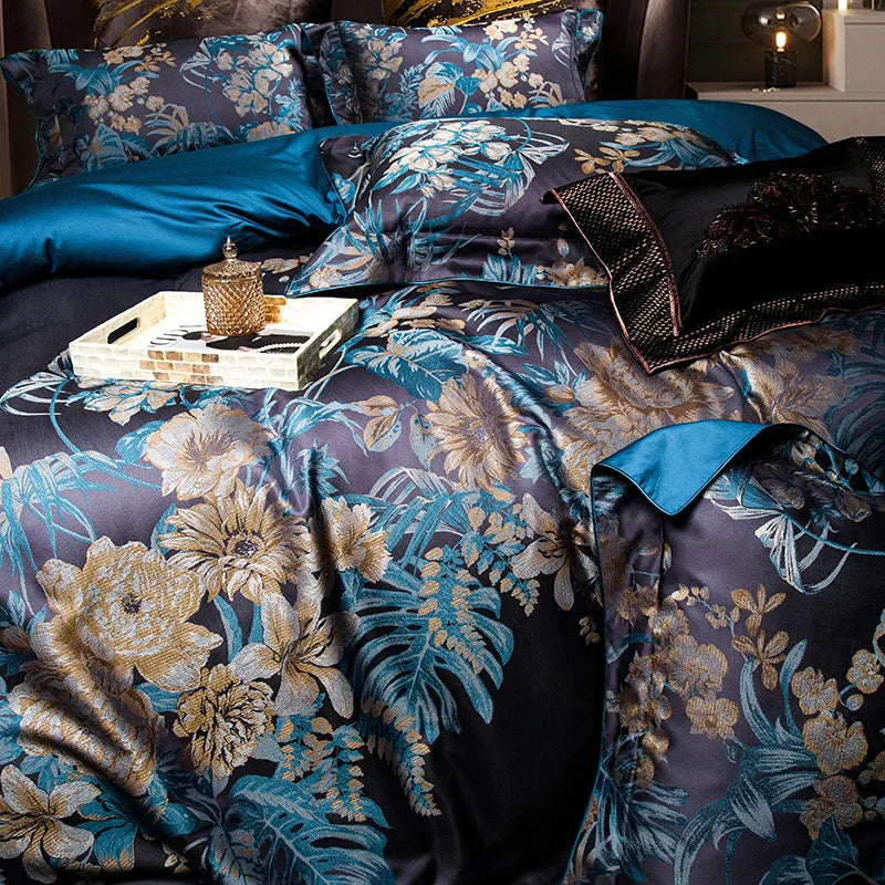 DecorBites™ 1500TC Jacquard Egyptian Cotton Bedding Set for Queen King Linens