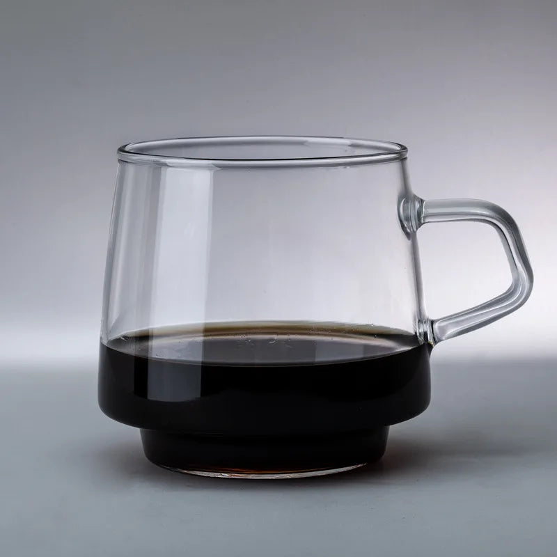 DecorBites™ 350ml Glass Coffee Mug Tea Juice Cup Heat Resistant Durable High Borosilicate