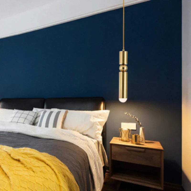 DecorBites™ Gold Tube Pendant Light - Kitchen Bedside Hanging Lamp by AliLamp