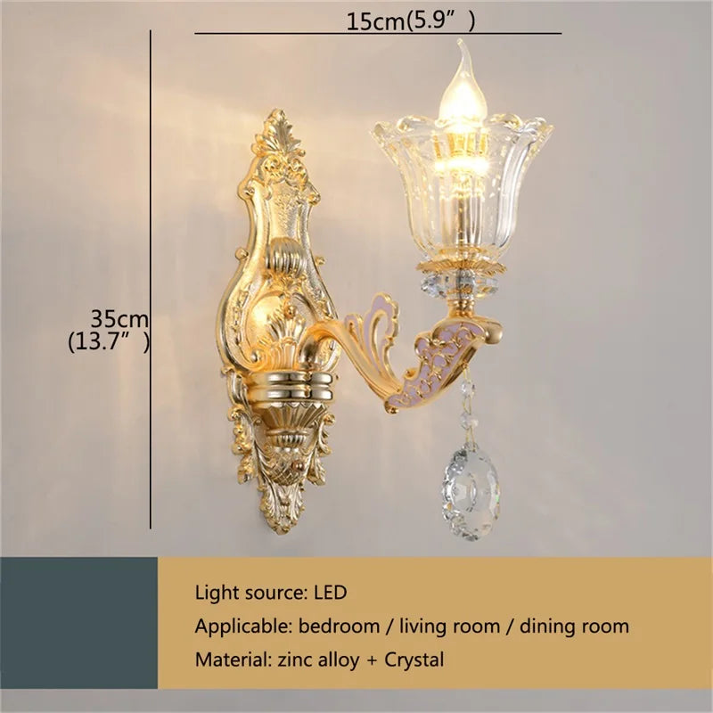 Applique murale LED DecorBites™ Or Cristal pour chambre et salon