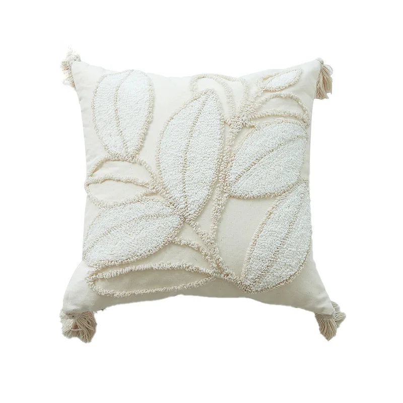 DecorBites™ Geometric Tufted Tassel Pillow Cover - Handcrafted Boho Chic Cushion Cover