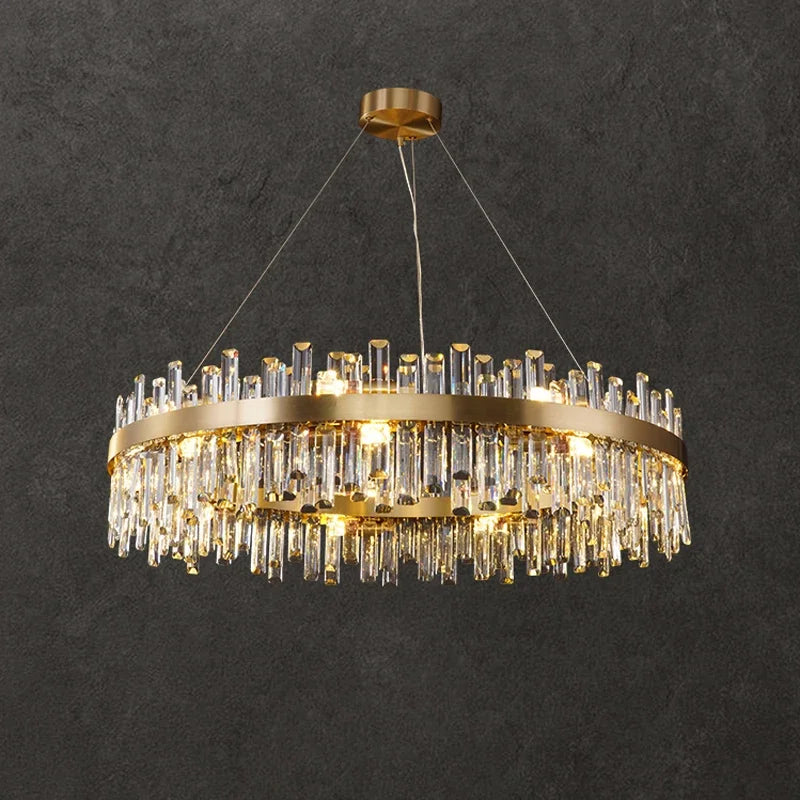 ثريا بيضاوية كريستالية LED من DecorBites™ لإضاءة غرفة الطعام
