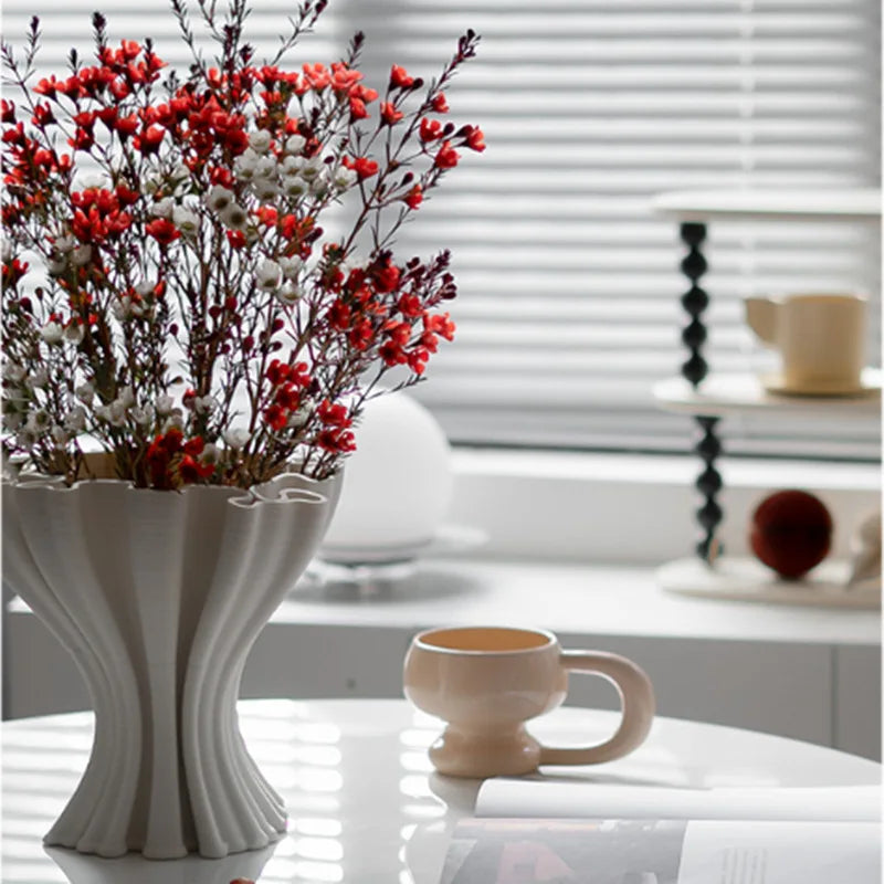 DecorBites™ Abstract Geometry Ceramic Vase for Flower Arrangement