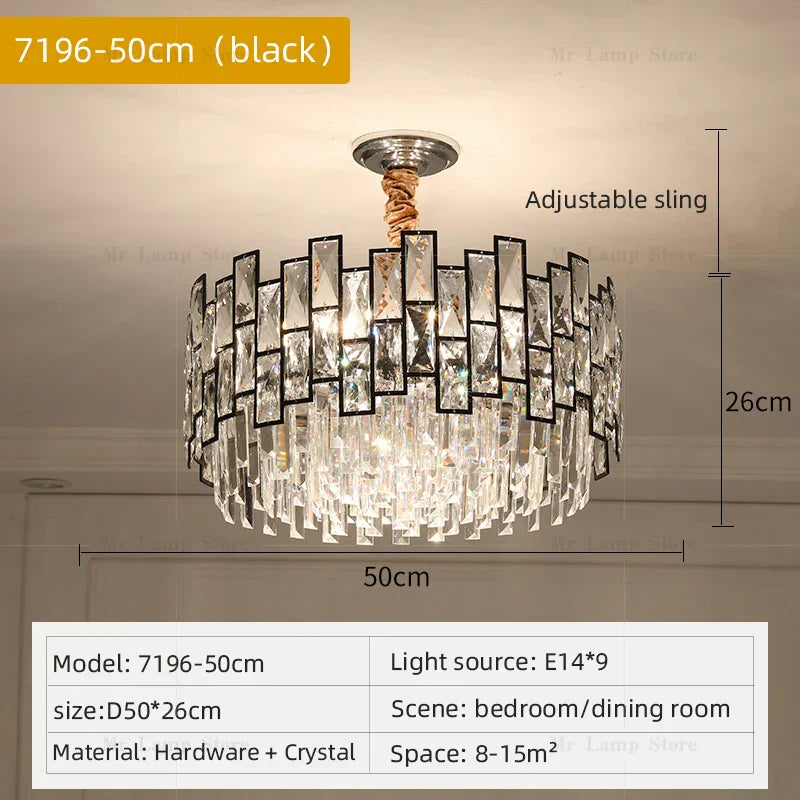 DecorBites™ Crystal Chandelier: Postmodern Light Luxury for Living Room, Bedroom, Kitchen.