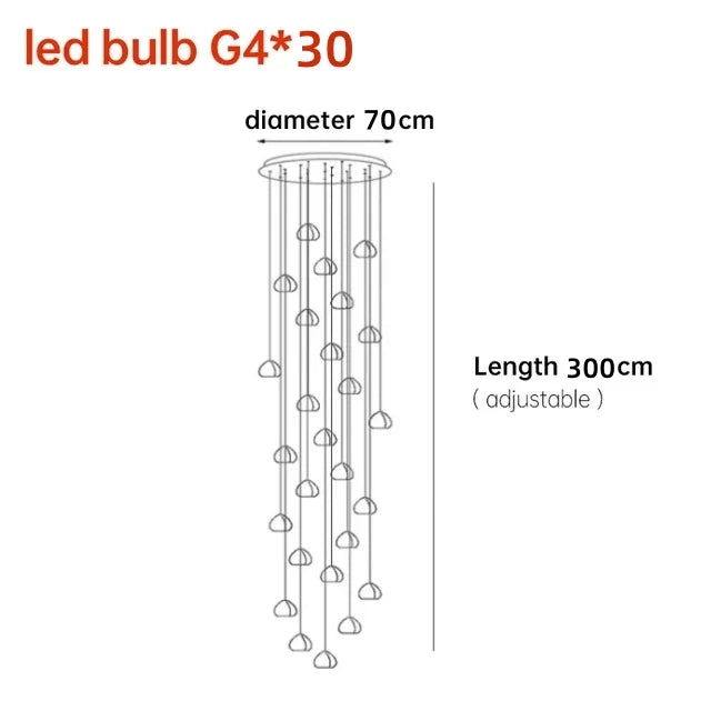 DecorBites™ Crystal Ball Nordic LED Chandelier - Modern Staircase Decorative Lighting