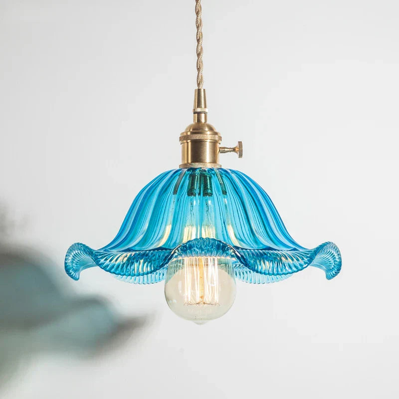 DecorBites™ Glass Industrial Pendant Light: Loft Style Fixture with Copper Socket for Home Decor