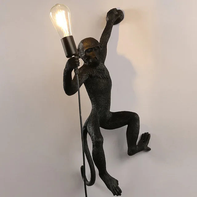 DecorBites™ 3 Monkeys Pendant Chandelier - Black White Resin - High-end Indoor LED Decor