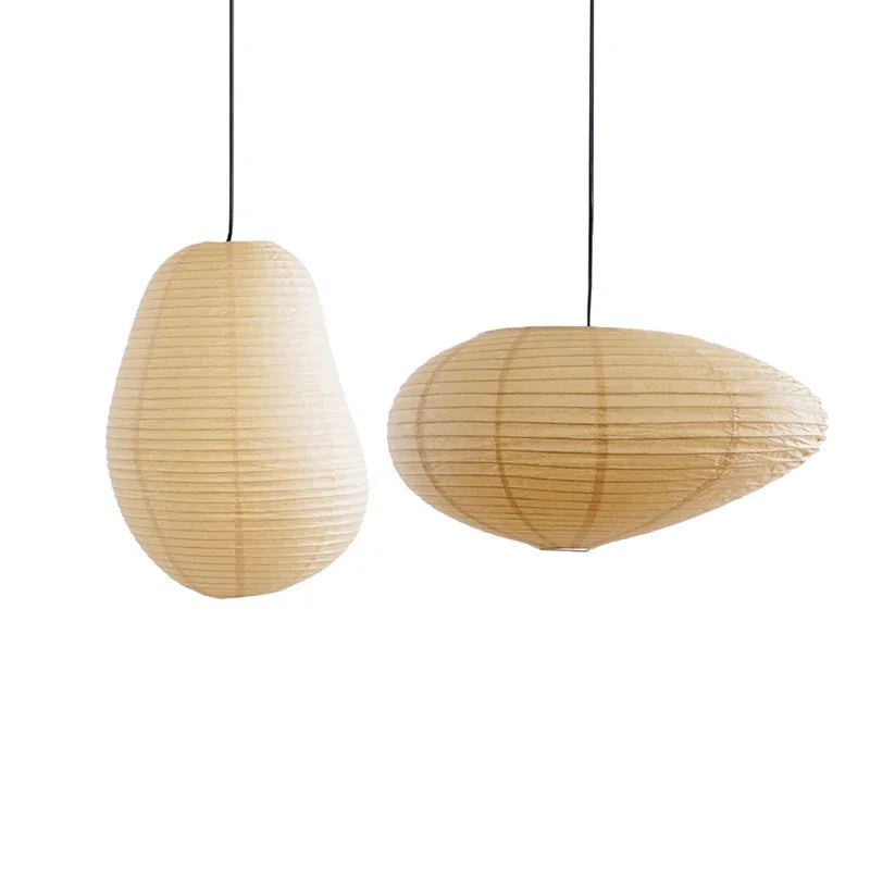 مصباح قلادة LED من ورق الأرز الياباني من DecorBites™ للمساحات المعيشية وتناول الطعام المريحة