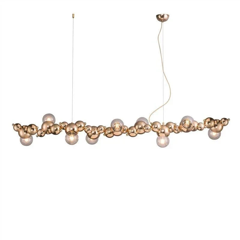 ثريا كاتربيلر LED من DecorBites™: مصباح معلق طويل أنيق لغرفة المعيشة، المطعم، الفندق