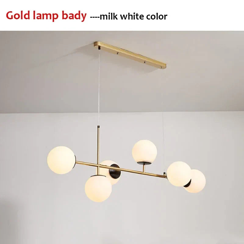 مصباح قلادة LED كروي زجاجي DecorBites™ ثريا عصرية لديكور غرفة المعيشة