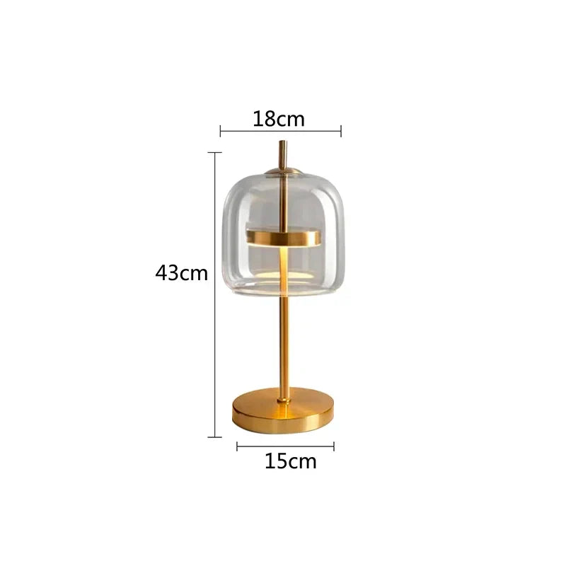 DecorBites™ Glass Table Lamp: Modern Nordic Design for Bedroom Living Room Decor