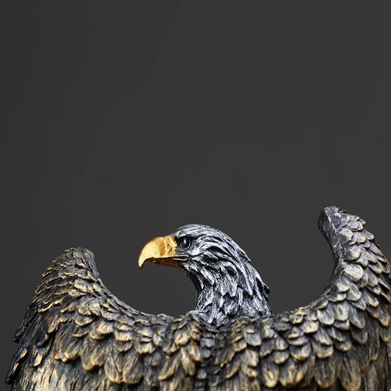 DecorBites™ Statue d'aigle en résine pour la décoration de la maison et du bureau, symbolisant la richesse et le pouvoir