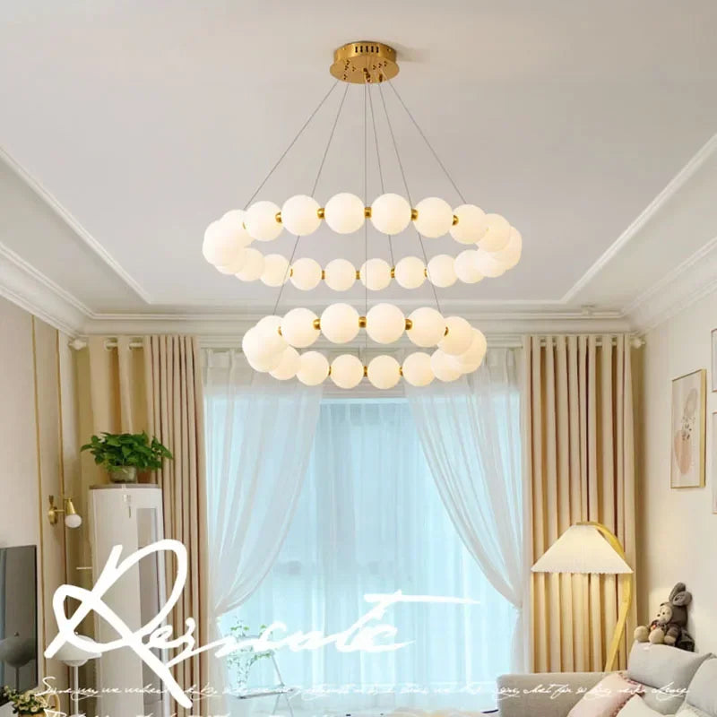 نجفة أكريليك LED من DecorBites™ لغرفة المعيشة وغرفة النوم والردهة، مصابيح معلقة