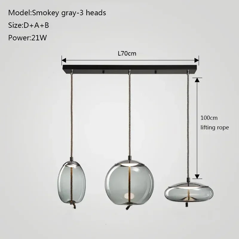DecorBites™ Glass Knot Pendant Chandelier Light for Bedroom Kitchen Dining Room