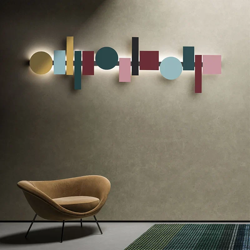 DecorBites™ Geometric Flush Mount Macaron Lamp for Living Room Bedside Lighting