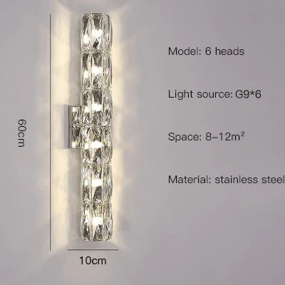 DecorBites™ Applique Murale en Cristal : Design Nordique LED Luxe, Or/Chrome Artistique pour Salon, Chambre à Coucher