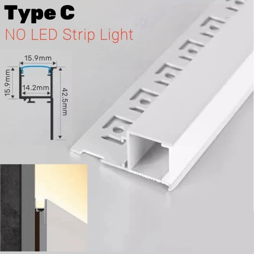 DecorBites™ قناة LED ألومنيوم مدمجة بخط خصر لإضاءة الزوايا الخلفية