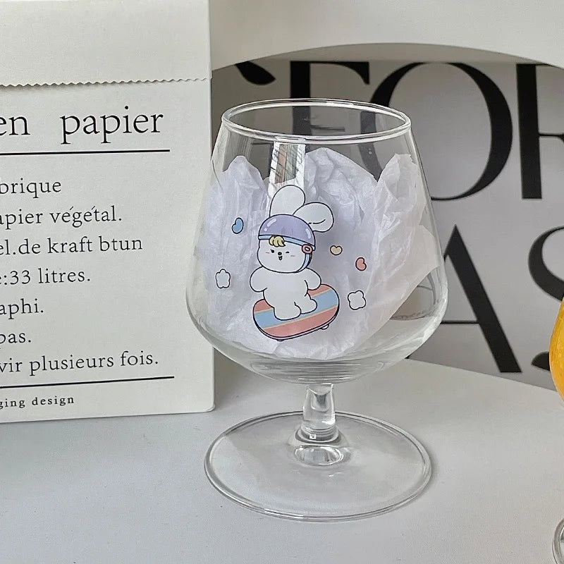 DecorBites™ كأس أرنب كاواي زجاجي: كوب عصير لطيف للفتيات