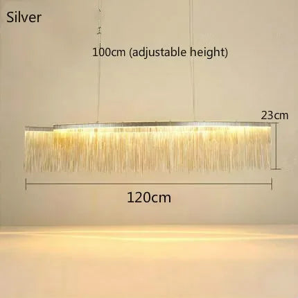 ثريا شرابة ألمنيوم LED من DecorBites™: إضاءة متدلية حديثة بتصميم الشلال لغرفة المعيشة والفنادق والقاعات